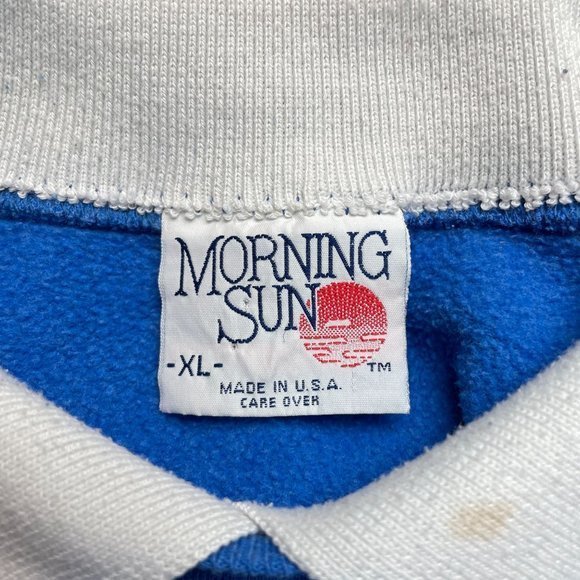 Vintage Morning Sun‎ Blue Grandma Sweatshirt Winter Animals Womens XL - Picture 10 of 10